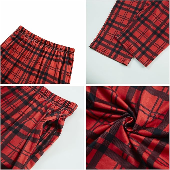 Family Christmas Match Pajamas Christmas Family Pjs Matching Sets With Pocket