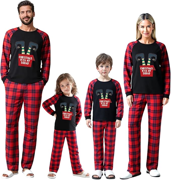 Family Christmas Match Pajamas Set Christmas Family Matching Pjs Sets With Pocket