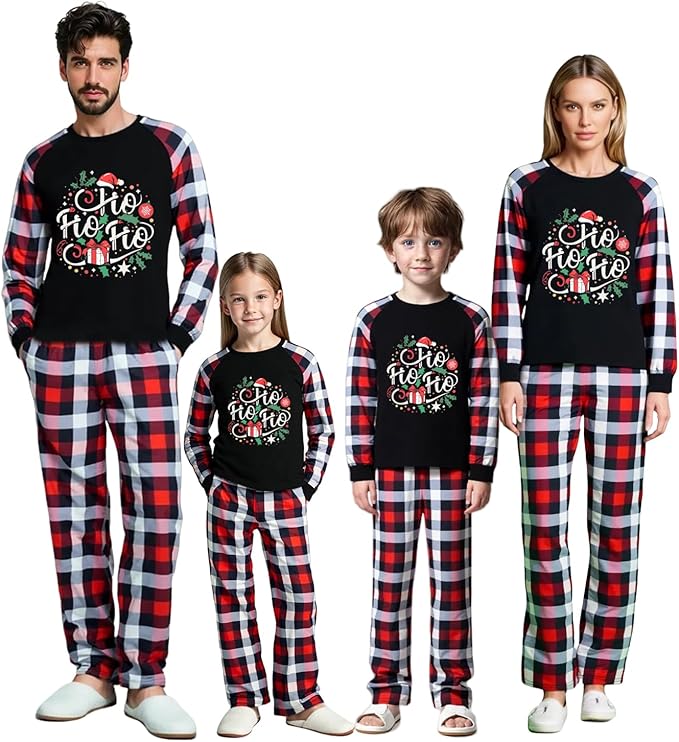 Family Christmas Match Pajamas Christmas Family Pjs Matching Sets With Pocket
