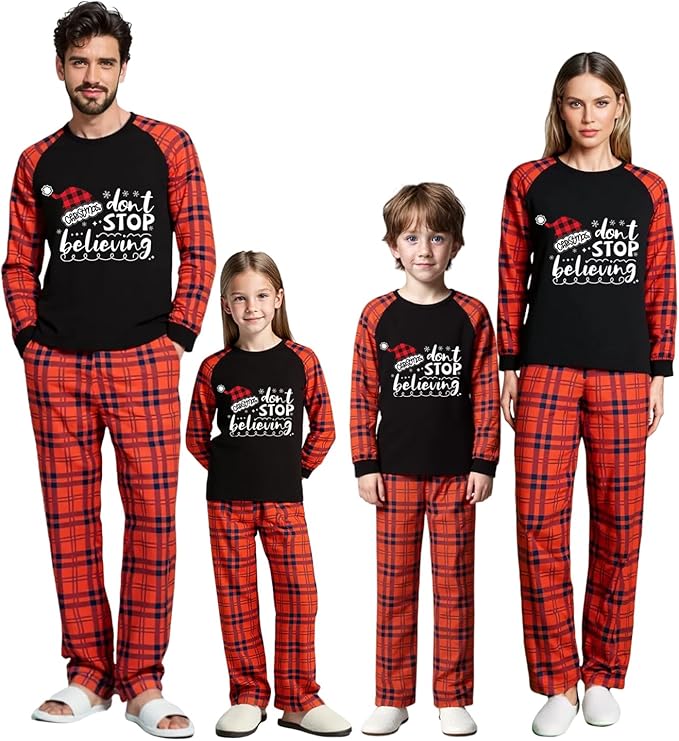 Family Christmas Match Pajamas Christmas Family Pjs Matching Sets With Pocket