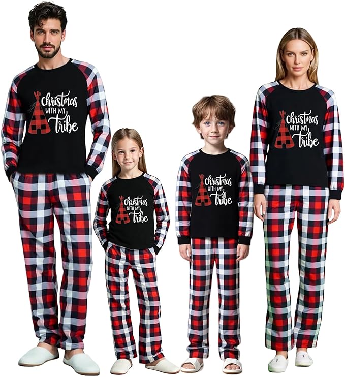 Family Christmas Match Pajamas Christmas Family Pjs Matching Sets With Pocket