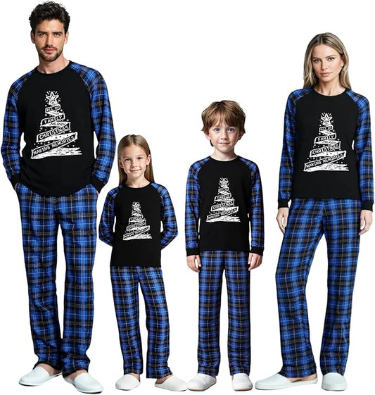 Family Christmas Match Pajamas Christmas Family Pjs Matching Sets With Pocket