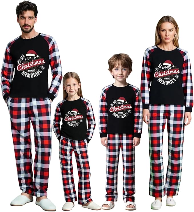 Family Christmas Match Pajamas Christmas Family Pjs Matching Sets With Pocket