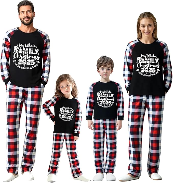 Family Christmas Match Pajamas Set Christmas Family Matching Pjs Sets With Pocket