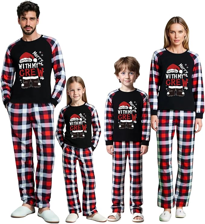 Family Christmas Match Pajamas Christmas Family Pjs Matching Sets With Pocket