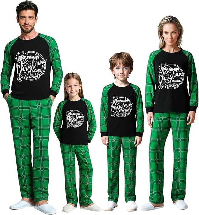 Family Christmas Match Pajamas Christmas Family Pjs Matching Sets With Pocket