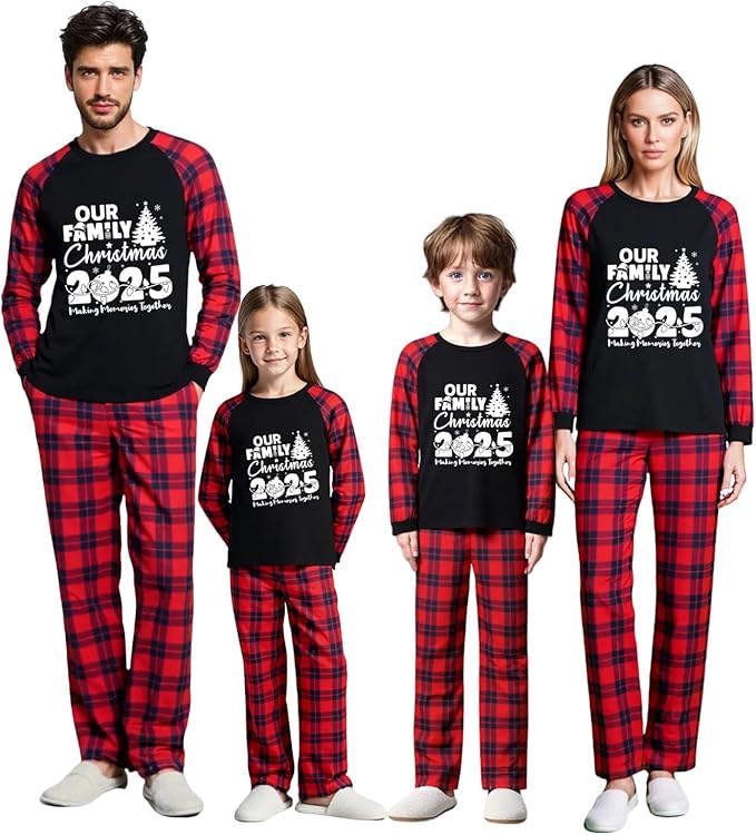 Family Christmas Match Pajamas Christmas Family Pjs Matching Sets With Pocket