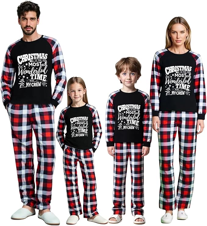 Family Christmas Match Pajamas Christmas Family Pjs Matching Sets With Pocket
