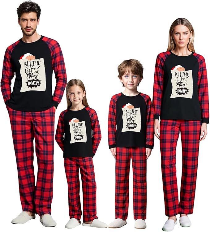Family Christmas Match Pajamas Christmas Family Pjs Matching Sets With Pocket