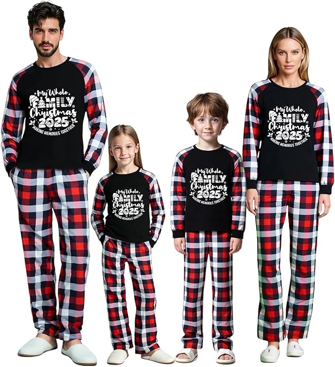 Family Christmas Match Pajamas Christmas Family Pjs Matching Sets With Pocket