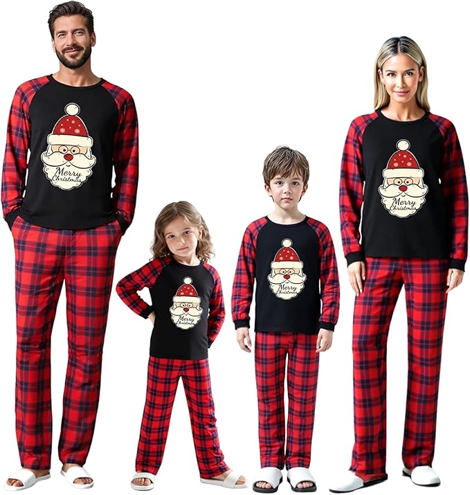 Family Christmas Match Pajamas Set Christmas Family Matching Pjs Sets With Pocket