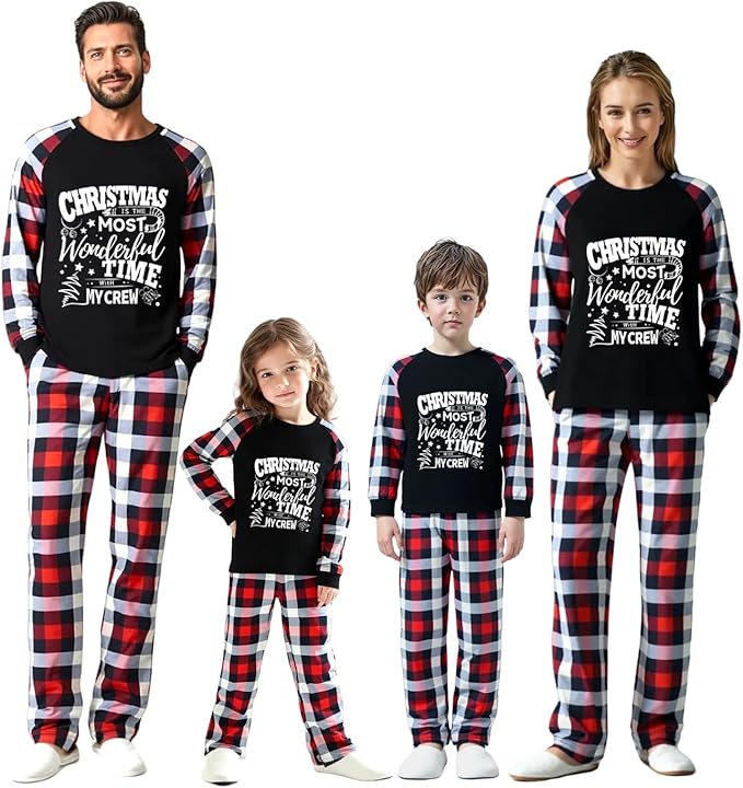 Family Christmas Match Pajamas Set Christmas Family Matching Pjs Sets With Pocket