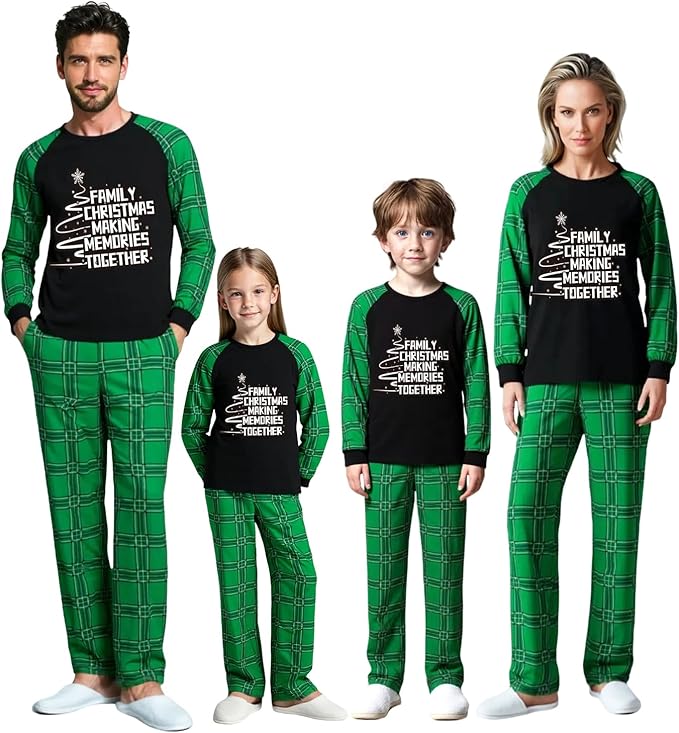 Family Christmas Match Pajamas Christmas Family Pjs Matching Sets With Pocket