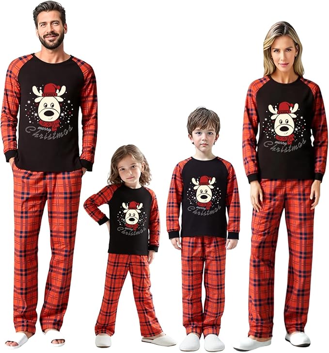 Family Christmas Match Pajamas Set Christmas Family Matching Pjs Sets With Pocket