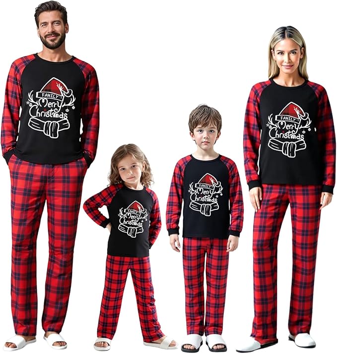 Family Christmas Match Pajamas Set Christmas Family Matching Pjs Sets With Pocket